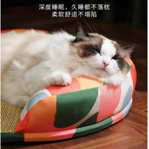 猫窝凉席夏季降温藤编猫床四季通用猫咪沙发可拆洗宠物冰垫子狗窝