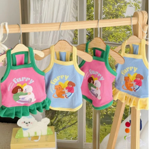 宠物猫咪狗狗衣服夏季薄款泰迪比熊小型犬小猫春夏装可爱吊带