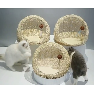 猫窝夏季四季通用藤编幼猫猫床猫咪用品宠物房子玩具可拆洗狗窝凉