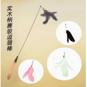 CFA赛级逗猫棒羽毛小猫自嗨解闷神奇铃铛替换头