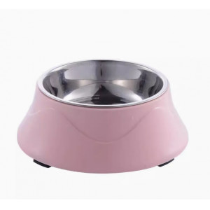 宠物单碗塑料狗碗不锈钢内胆