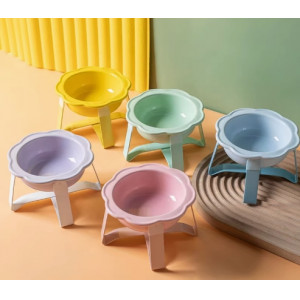 宠物碗陶瓷猫碗花朵碗