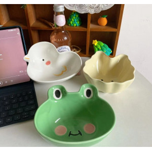 青蛙鸭子兔碗陶瓷宠物碗