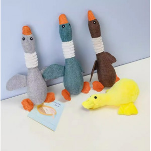 麻布大雁，狗狗磨牙啃咬玩具，发声耐咬仿真狗玩具