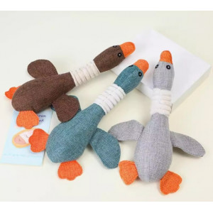 麻布大雁，狗狗磨牙啃咬玩具，发声耐咬仿真狗玩具